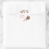 Sticker Rond Rustic Farm Ladybug Apple Baby shower fille (Sac)
