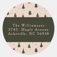 Rustic Forest Green Christmas Trees Return Adresse