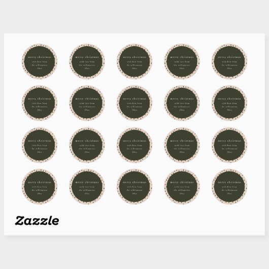 Sticker Rond Rustic Forest Green Noël Trees cadeau de (Feuille)