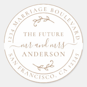 Sticker Rond Rustic Future M. Mme Coffee Retour Adresse