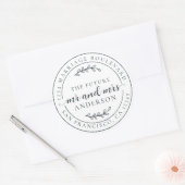 Sticker Rond Rustic Future M. Mme Off-Black Adresse de retour (Enveloppe)