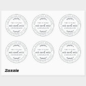 Sticker Rond Rustic Future M. Mme Off-Black Adresse de retour (Feuille)