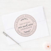 Sticker Rond Rustic Future M. Mme Pink Adresse de retour (Enveloppe)