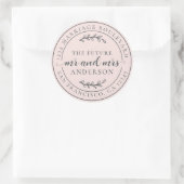 Sticker Rond Rustic Future M. Mme Pink Adresse de retour (Sac)