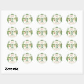 Sticker Rond Rustic Gender Neutral Little Sprout Baby Shower (Feuille)