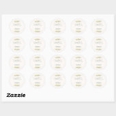 Sticker Rond Rustic Golden Frame Wildflower on Way  Baby Shower (Feuille)