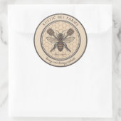 Sticker Rond Rustic Honey Bee Beekeeper Apiary Product (Sac)