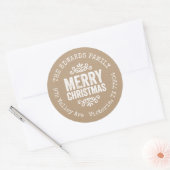 Sticker Rond Rustic Kraft Christmas Circle Retourner l'adresse (Enveloppe)