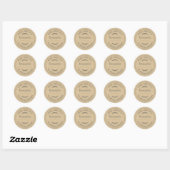 Sticker Rond Rustic Kraft Faits Maison (Feuille)