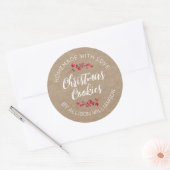 Sticker Rond Rustic Kraft Homemade Christmas Cookie (Enveloppe)