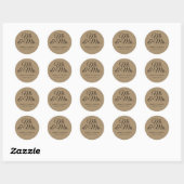 Sticker Rond Rustic Kraft Paper M. et Mme la Mariage (Feuille)