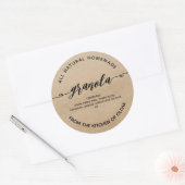 Sticker Rond Rustic kraft Script Homemade Granola Label (Enveloppe)