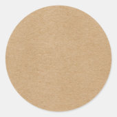 Sticker Rond Rustic Kraft Simple Élégant Bohème (Devant)