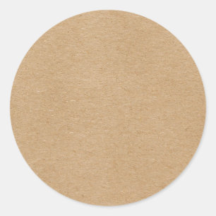 Sticker Rond Rustic Kraft Simple Élégant Bohème