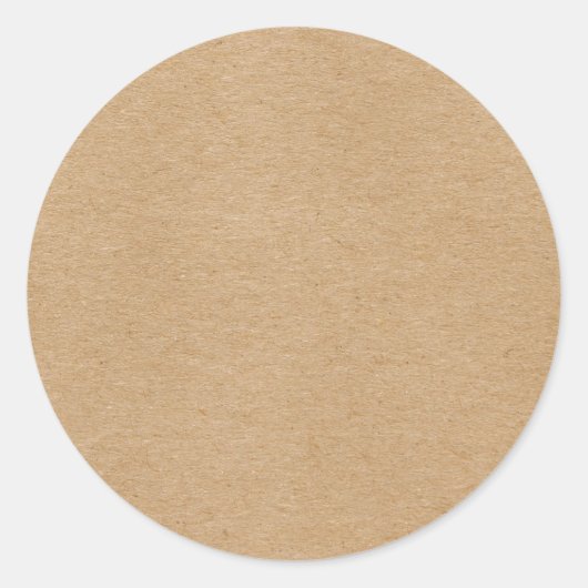 Sticker Rond Rustic Kraft Simple Élégant Bohème (Devant)