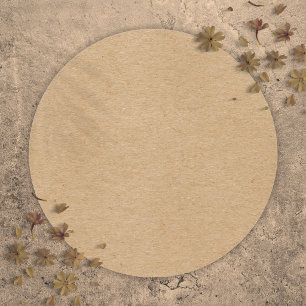 Sticker Rond Rustic Kraft Simple Élégant Bohème
