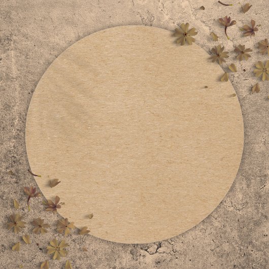 Sticker Rond Rustic Kraft Simple Élégant Bohème