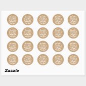 Sticker Rond Rustic Kraft Son Baby shower Froid À L'Extérieur/S (Feuille)