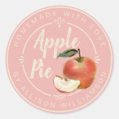 Sticker Rond Rustic Light Pink Homemade Apple Pie (Devant)