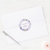 Sticker Rond Rustic Lilac Mariage (Enveloppe)