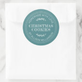 Sticker Rond Rustic Maison de Noël Cookies Turquoises (Sac)