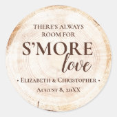 Sticker Rond Rustic Mariage S'mores Love Custom (Devant)