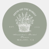 Sticker Rond Rustic Market Garden Douche (Devant)