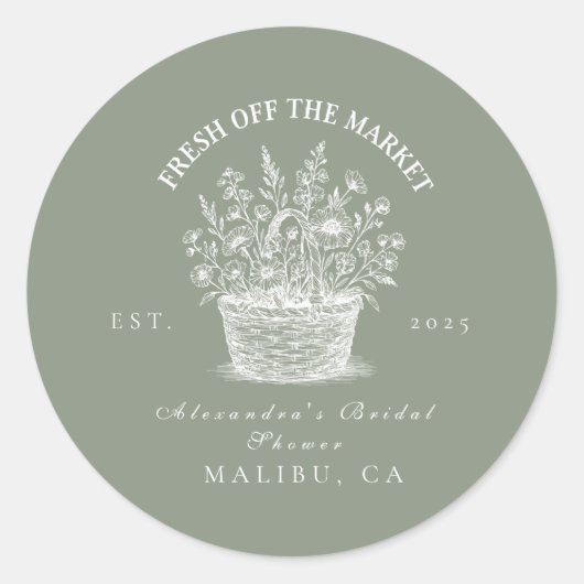 Sticker Rond Rustic Market Garden Douche (Devant)