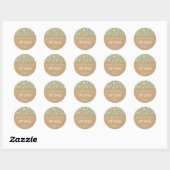 Sticker Rond Rustic menthe vert plugouttes couples baby shower (Feuille)