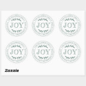 Sticker Rond Rustic Modern Christmas Joie Retour Adresse Green (Feuille)