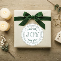 Rustic Modern Christmas Joie Retour Adresse Green
