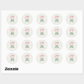 Sticker Rond Rustic Modern Joyeux Nouvel An Retour Adresse (Feuille)
