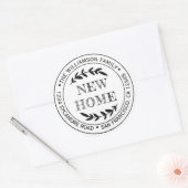 Sticker Rond Rustic Modern New Home Adresse de retour (Enveloppe)