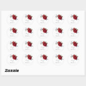 Sticker Rond Rustic Navy Bourgogne Floral Mariage Faveur (Feuille)