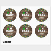 Sticker Rond Rustic Oh Baby St. Patrick's Day Baby shower (Feuille)