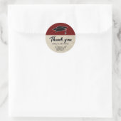 Sticker Rond Rustic Red Graduate Casquette Merci de graduation (Sac)
