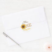 Sticker Rond Rustic Sunflower 1er Anniversaire (Enveloppe)