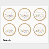 Sticker Rond Rustic Watercolor Wildflower Wedding  (Feuille)