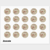 Sticker Rond Rustic Western Baby Shower Cowboy Theme (Feuille)