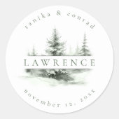 Sticker Rond Rustic Winter Nom Forest Green ID1049 (Devant)