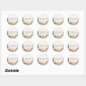 Sticker Rond Rustic Winter Woodland Baby Shower Favor (Feuille)