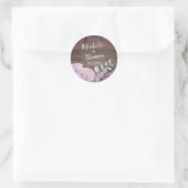 Sticker Rond Rustic Wood Botancial Wedding (Sac)