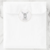 Sticker Rond *~* Rustique AP49 mignonne douce bébé orignal (Sac)