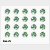 Sticker Rond Rustique aquarelle vert Feuilles bananes (Feuille)
