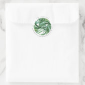 Sticker Rond Rustique aquarelle vert Feuilles bananes (Sac)