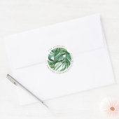 Sticker Rond Rustique aquarelle vert Feuilles bananes (Enveloppe)