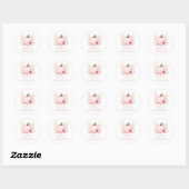 Sticker Rond Rustique automne boho Citrouille bébé Fille douche (Feuille)