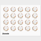 Sticker Rond Rustique Automne Floral Mariage (Feuille)