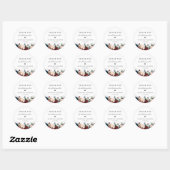 Sticker Rond Rustique Automne Floral Mariage Faveur (Feuille)