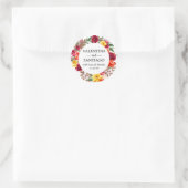 Sticker Rond Rustique Automne Floral Mariage Merci Favoriser (Sac)